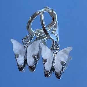 White Butterfly Earrings